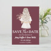 Moderner boho chic Fall speichern Dattelkarten Einladung (Stehend Vorderseite)