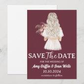 Moderner boho chic Fall speichern Dattelkarten Einladung (Vorne/Hinten)