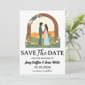 Moderner boho chic Fall speichern Dattelkarten Einladung (Stehend Vorderseite)