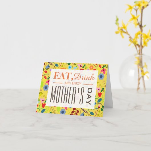 Moderner Boho Chic floral Mutter's Day Karte (Gelbe Blume)