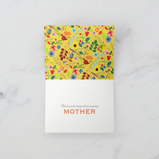 Moderner Boho Chic floral Mutter's Day Karte (Innenseite)
