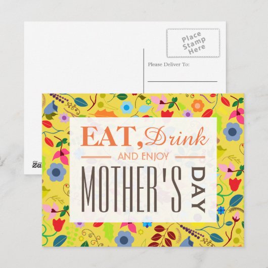 Moderner Boho Chic floral Mutter's Day Postkarte (Vorne/Hinten)
