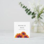 Moderner Boho Daisies Chic Event Planner Quadratische Visitenkarte (Stehend Vorderseite)