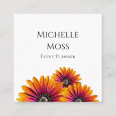 Moderner Boho Daisies Chic Event Planner Quadratische Visitenkarte (Vorderseite)