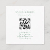 Moderner Boho Floral Square QR Quadratische Visitenkarte (Rückseite)