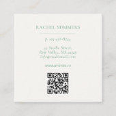 Moderner Boho Floral Square QR Quadratische Visitenkarte (Rückseite)