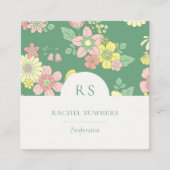 Moderner Boho Floral Square QR Quadratische Visitenkarte (Vorderseite)