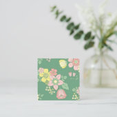 Moderner Boho Floral Square QR Quadratische Visitenkarte (Stehend Vorderseite)