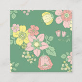 Moderner Boho Floral Square QR Quadratische Visitenkarte (Vorderseite)
