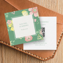Moderner Boho Floral Square QR