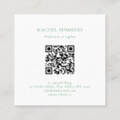 Moderner Boho Floral Square QR Quadratische Visitenkarte (Rückseite)