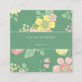 Moderner Boho Floral Square QR Quadratische Visitenkarte (Vorderseite)