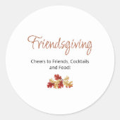 Moderner Boho Foliage Friendsgiving-Erntedank Runder Aufkleber (Vorderseite)