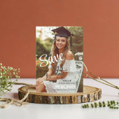 Moderner Boho Foto Abschluss Save The Date