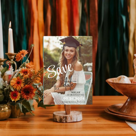 Moderner Boho Foto Abschluss Save The Date