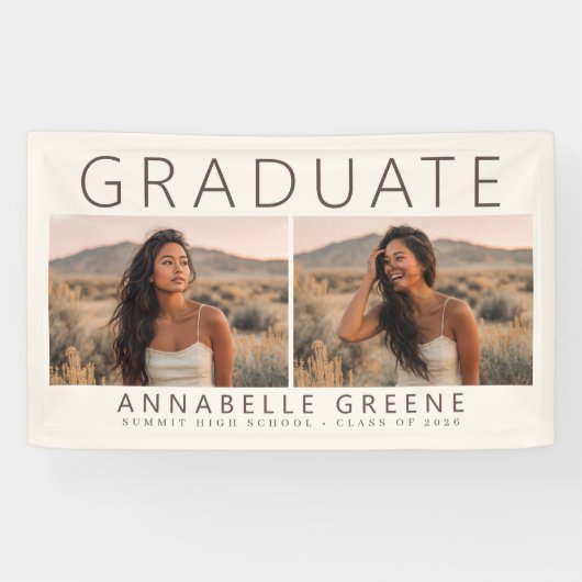 Moderner Boho-Foto-Abschlussbanner Absolvent Banner (Horizontal)
