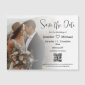 Moderner Boho-Foto-QR-Code-Save-the-Date-Magnet Magnetkarte (Vorderseite)