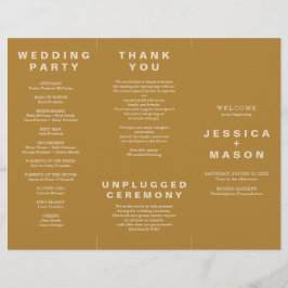 Moderner Boho Jewel Earth Tone Trifold Program Fly Flyer