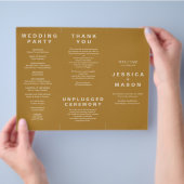 Moderner Boho Jewel Earth Tone Trifold Program Fly Flyer (Hand)