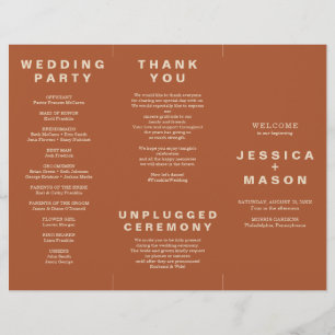 Moderner Boho Jewel Earth Tone Trifold Program Fly Flyer