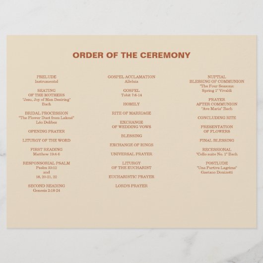 Moderner Boho Jewel Earth Tone Trifold Program Fly Flyer (Hinten)