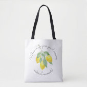 Moderner Boho Lemon Mit Monogramm Gefallen Tasche (Vorderseite)