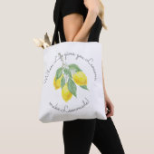 Moderner Boho Lemon Mit Monogramm Gefallen Tasche (Von Nahem)