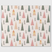 Moderner Boho Minimalistischer Weihnachtsbaum Geschenkpapier (Flach)