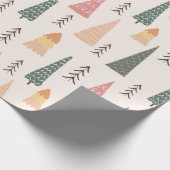 Moderner Boho Minimalistischer Weihnachtsbaum Geschenkpapier (Ecke)