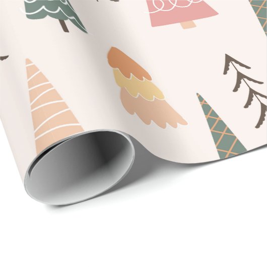 Moderner Boho Minimalistischer Weihnachtsbaum Geschenkpapier (Rolleneckpunkt)