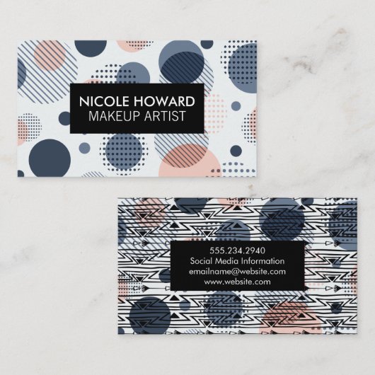 Moderner Boho Muster Hintergrund Visitenkarte (Vorne/Hinten)