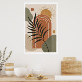 Moderner Boho-Palmblatt-Kunstposter Poster (Küche)