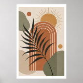 Moderner Boho-Palmblatt-Kunstposter Poster (Vorne)