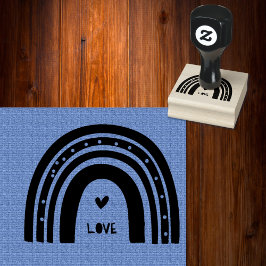 Moderner Boho Regenbogen mit wenig Herzakzent Gummistempel