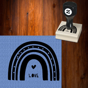Moderner Boho Regenbogen mit wenig Herzakzent Gummistempel