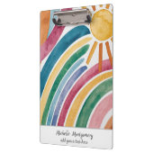 Moderner Boho Regenbogen und Sonnenschein nach Maß Klemmbrett (Links)