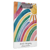 Moderner Boho Regenbogen und Sonnenschein nach Maß Klemmbrett (Rechts)