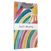 Moderner Boho Regenbogen und Sonnenschein nach Maß Klemmbrett (Rechts)