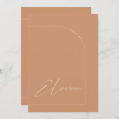 Moderner Boho Rust Arch Table Eleven Tischnummer (Vorne/Hinten)