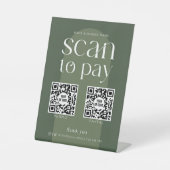 Moderner Boho scannt grüne Bilder, um 2 QR-Codes z Sockelschild (Vorderseite)