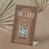 Moderner Boho Terracotta Business Scannable QR Cod Sockelschild
