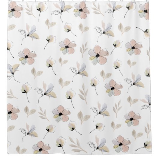 Moderner Boho Wasserfarbenduschvorhang Duschvorhang (Vorderseite)