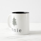 Moderner Boho Weihnachtsbaum mit Name Coffee Tasse (Vorderseite Links)
