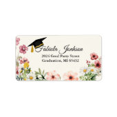 Moderner Boho Wildblume Abschluss Zurück Adressaufkleber (Vorne)