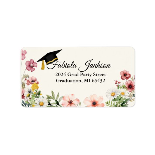 Moderner Boho Wildblume Abschluss Zurück Adressaufkleber (Vorne)