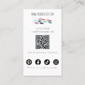 Moderner Boho Wildblume Bridal Hair Stylist QR Visitenkarte (Rückseite)