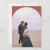 Moderner Bohobarsch 2 Foto Hochzeit Terrakotta Einladung (Rückseite)