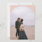 Moderner Bohobarsch 2 Fotos Hochzeit hellrosa Einladung (Rückseite)