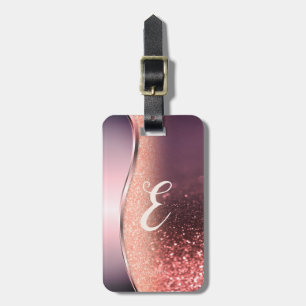 Moderner Bokeh-Glitter, Monogramm Gepäckanhänger