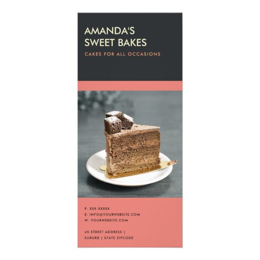MODERNER BOLD BRIGHT PINK BLACK BAKERY PRIVICE WERBEKARTE (Hinten)